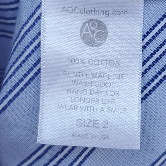 AQC clothing Striped Ruffle-Sleeve Oversized Blue Top Size 2 - Picture 4 of 4